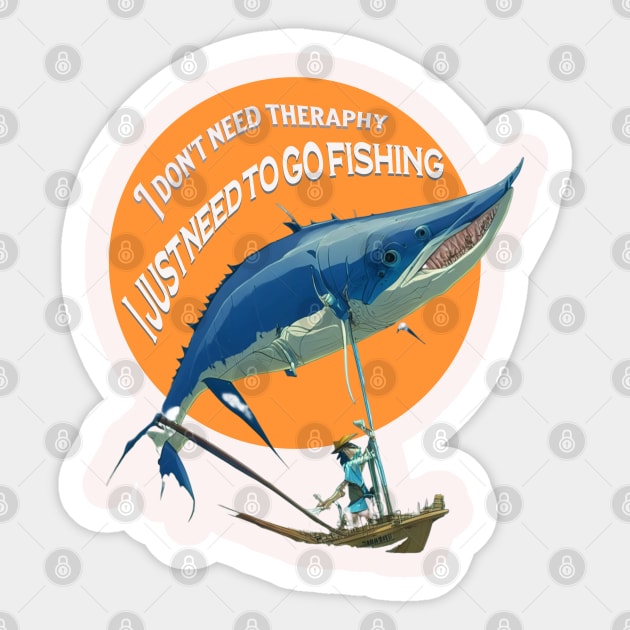 Marlin Fishing souvenir ideas Sticker by Happysoo Art 